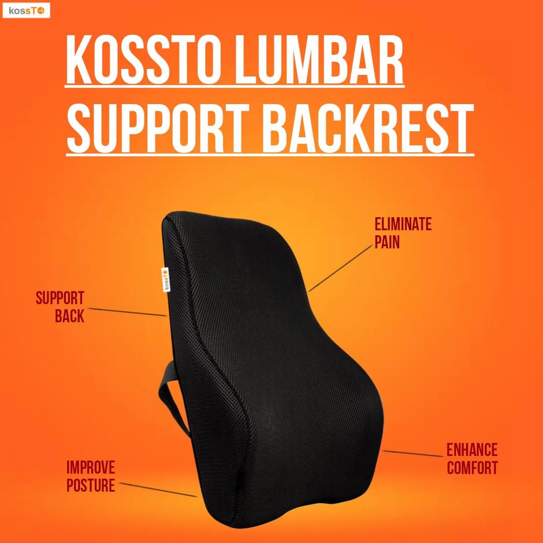 kossto Back Support for Office Chair – Orthopedic Lumbar Back Rest for Back Pain Relief