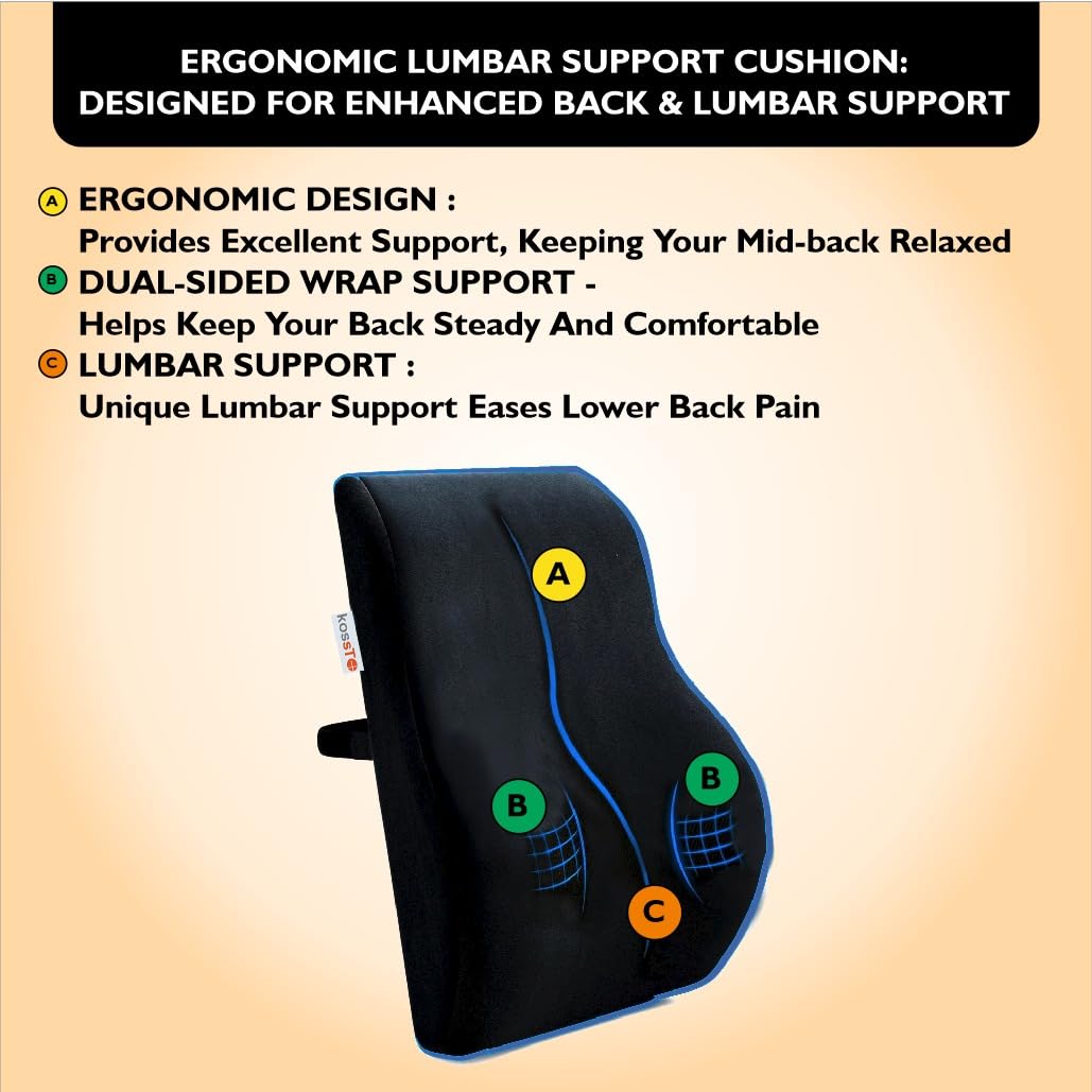 kossto Velvet Black Backrest Cushion