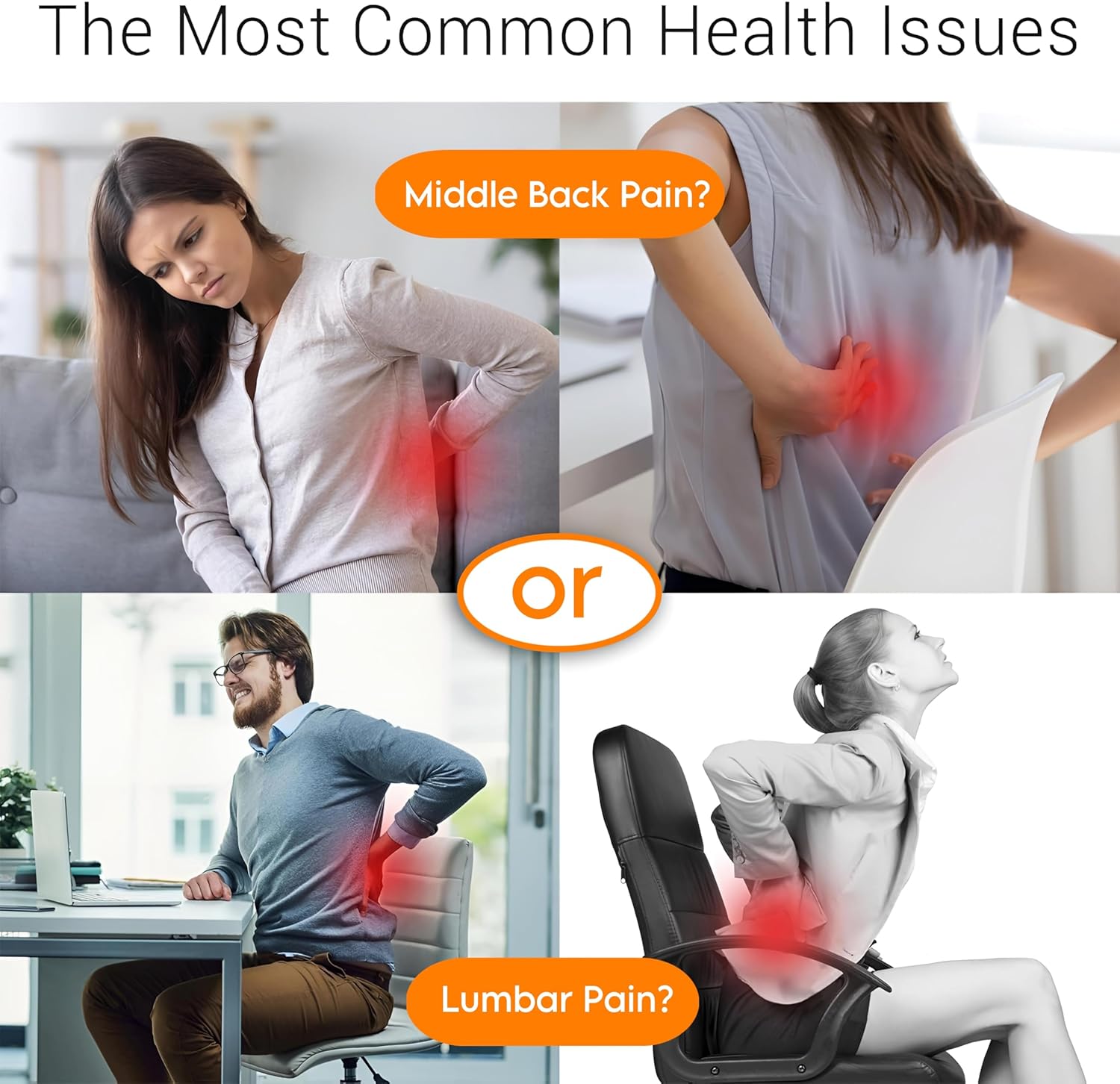 kossto Back Support for Office Chair – Orthopedic Lumbar Back Rest for Back Pain Relief