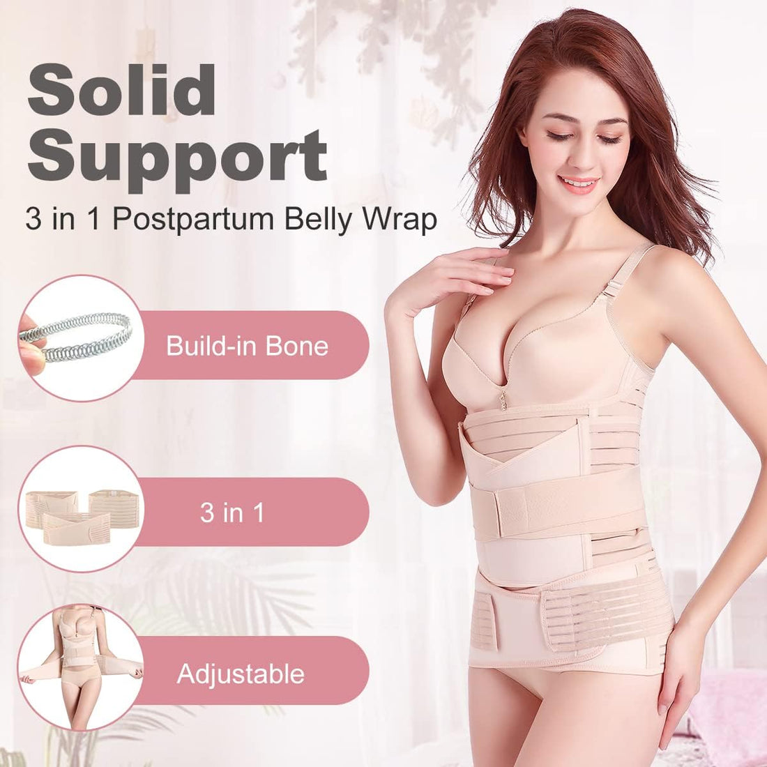 3 in 1 Postpartum Belly Support Recovery Wrap