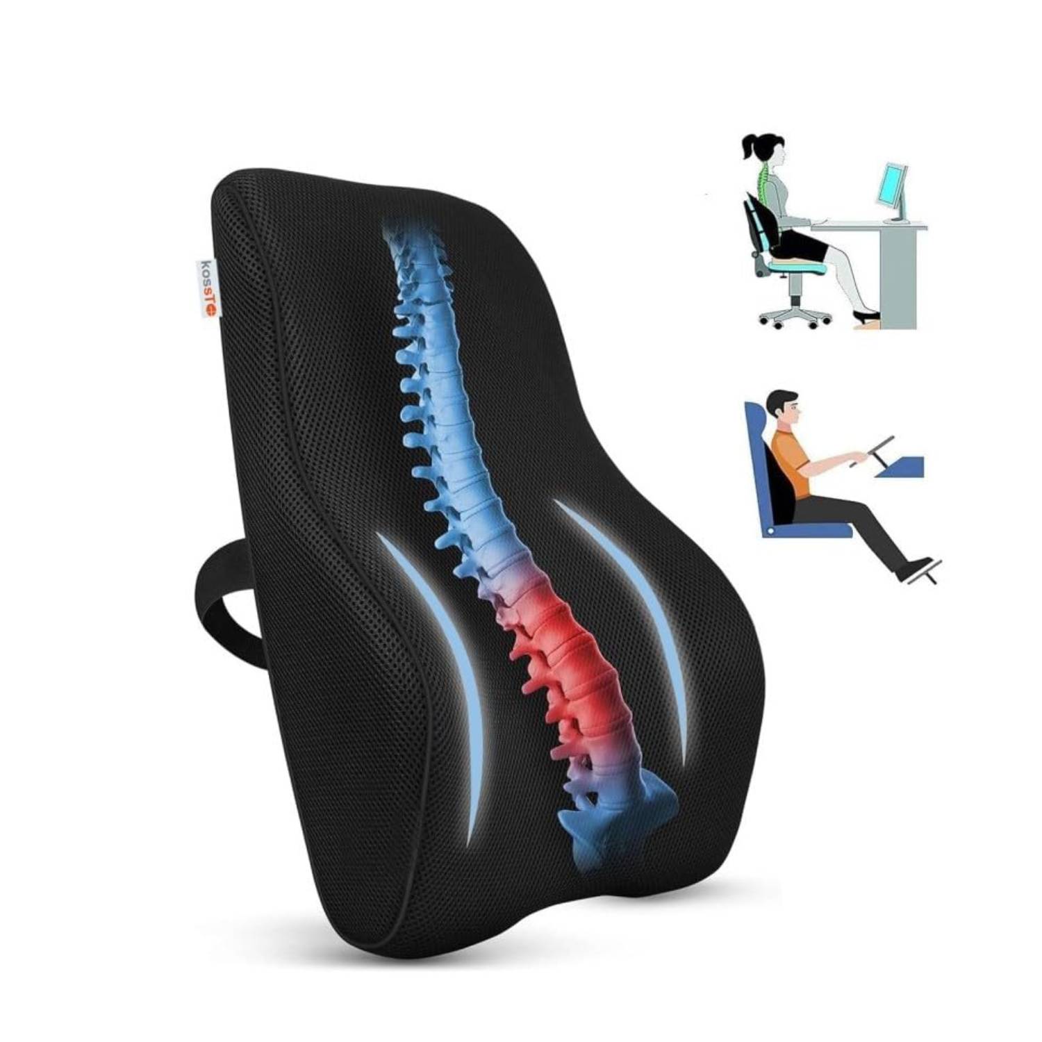 kossto Back Support for Office Chair for Back Pain Relief